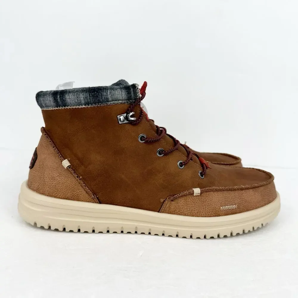 Hey Dude Mens Bradley Classic Ankle Boots US 15 EU 48 Brown Water Resistant NWOB